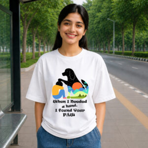 when i need a hand i found your paw tee