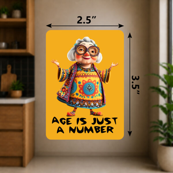Age Is Just A Number Motivational Quote Premium MDF Fridge Magnet by Magajastra