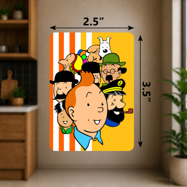 Tintin Family Premium MDF Fridge Magnet for Refrigerator Decoration by Magajastra