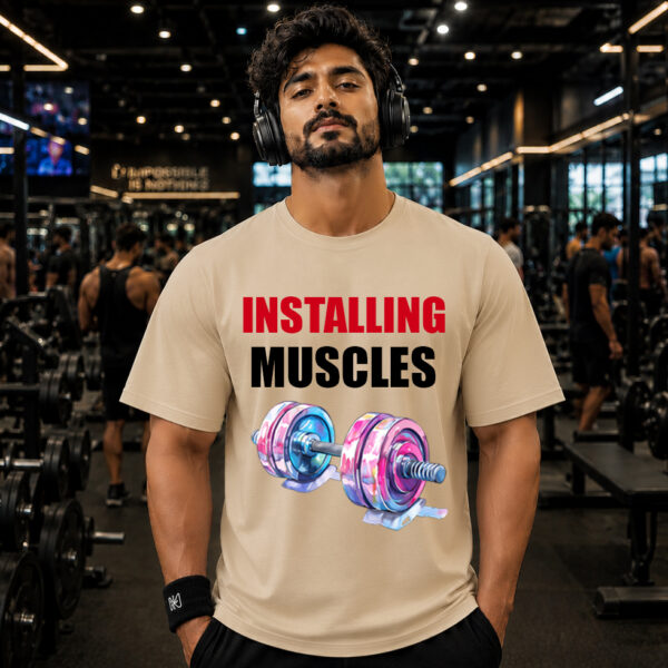 Installing Muscles Premium Cotton T-Shirt | Gym & Fitness Collection | Magajastra